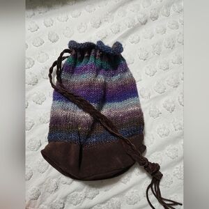 Knit Drawstring Bag Cottagecore Fairycore Whimsigoth